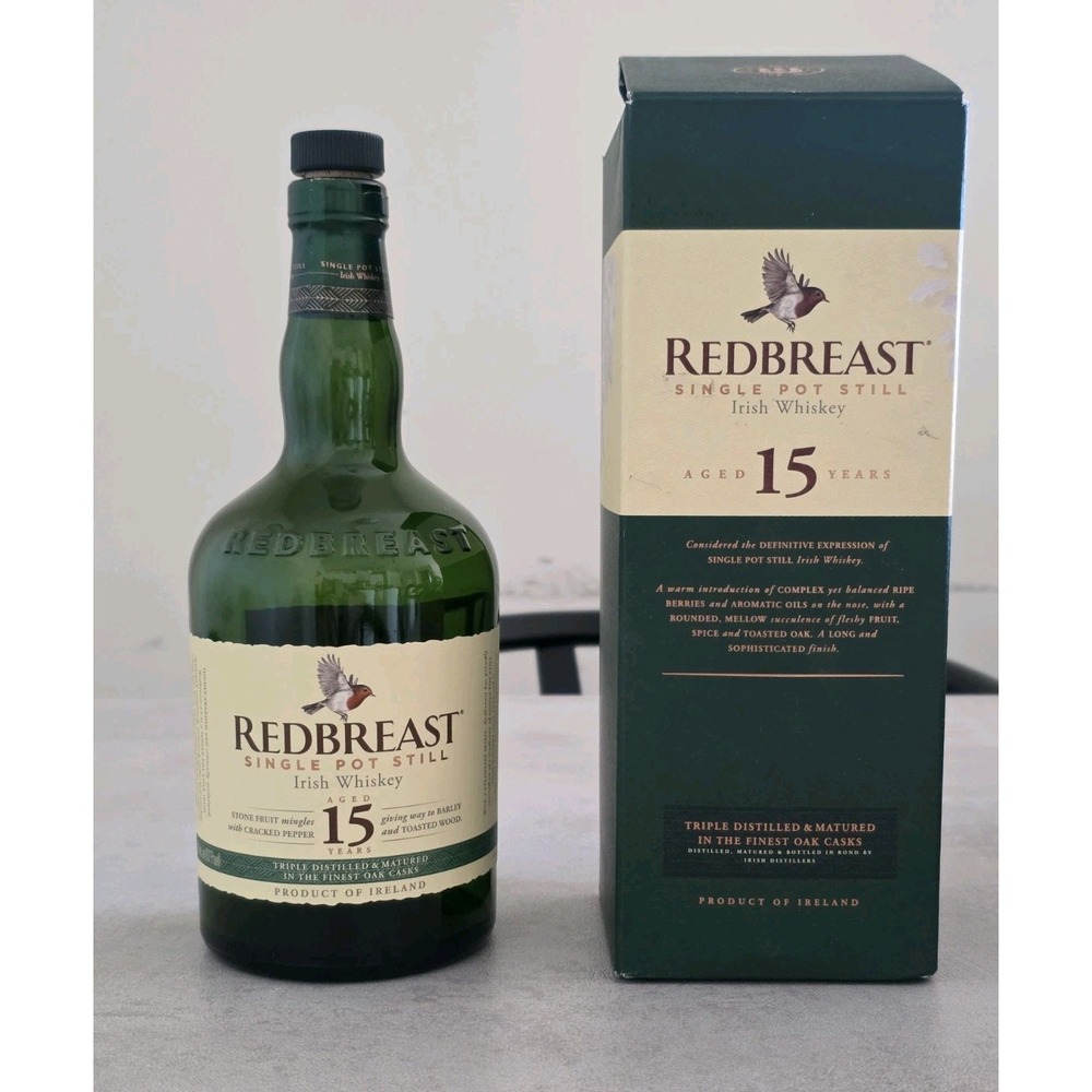 Redbreast 15 Year Irish Whiskey Empty Bottle 750ml w Original Box Collectible